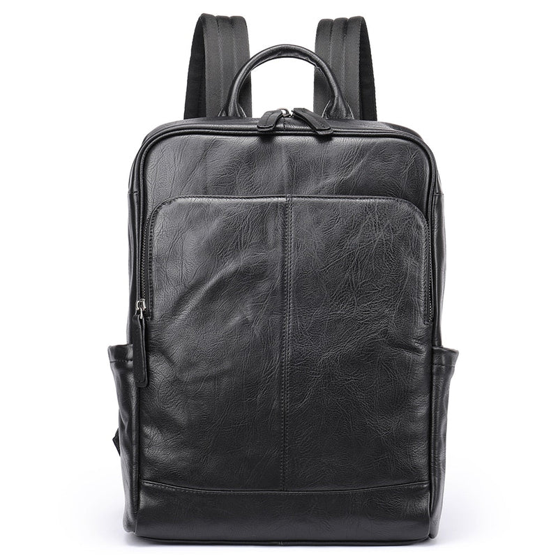 Mochila Masculina de Couro Genuíno Trek