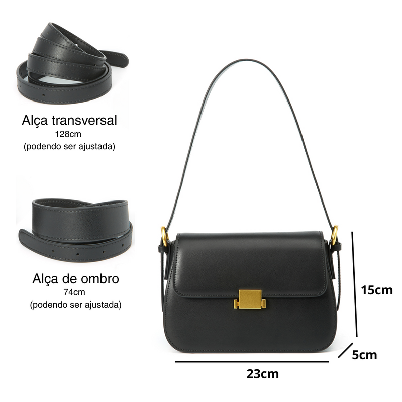 Bolsa de Luxo em Couro Legítimo Estruturada Gabrielle