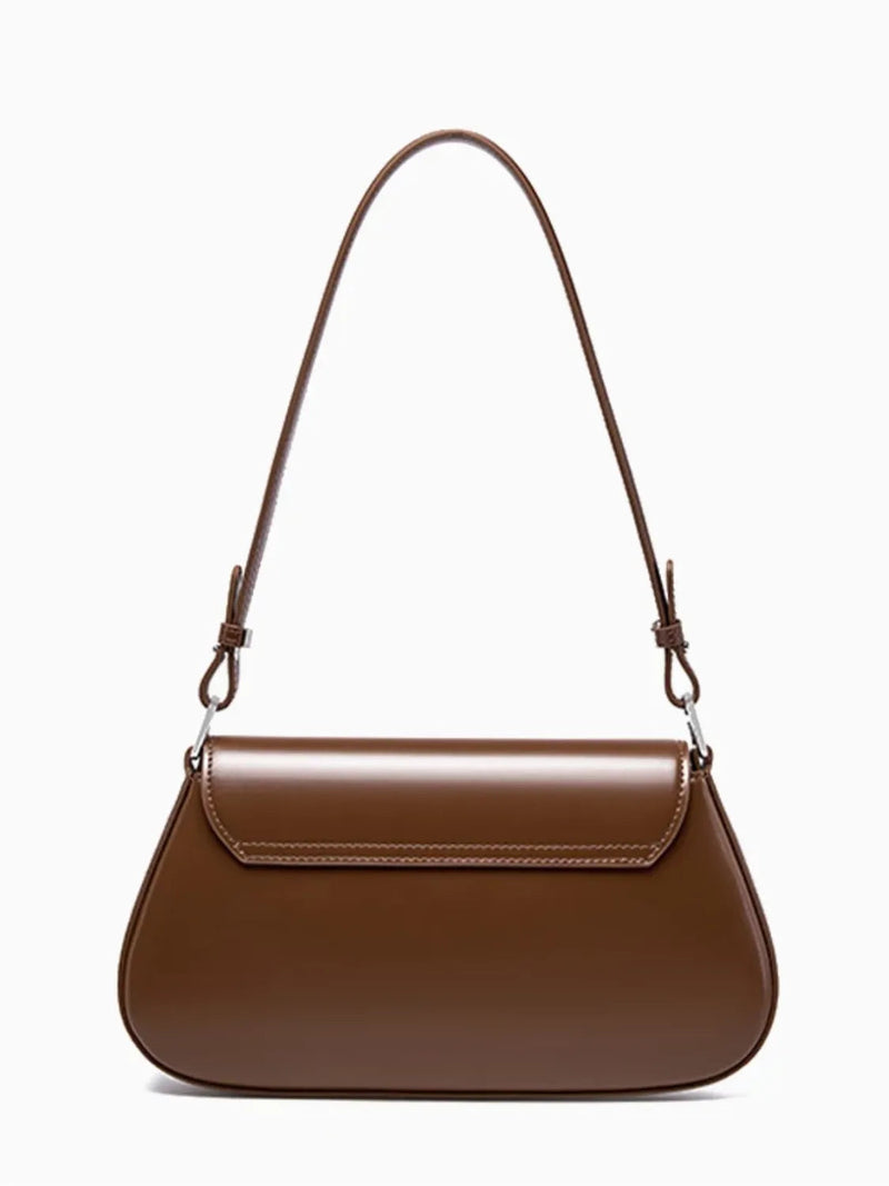 Bolsa Feminina Baguete Tiracolo em Couro com Alça Ajustável - Eléa