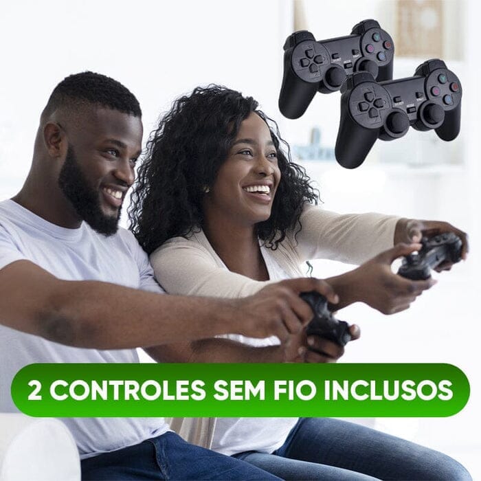 Super Vídeo Game Stick Retrô - 10.000 Jogos 4K, 64GB + 2 Controles