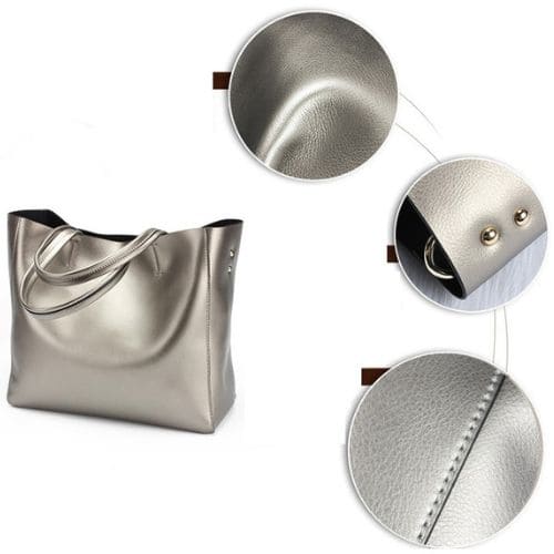 Bolsa Tote de Couro Brilhante Ophélie