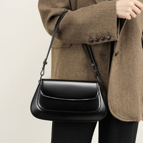 Bolsa de Ombro em Couro Pequena Cécile