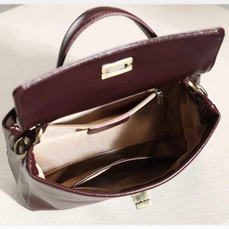 Bolsa de Luxo Top Handle em Couro Genuíno Annelise