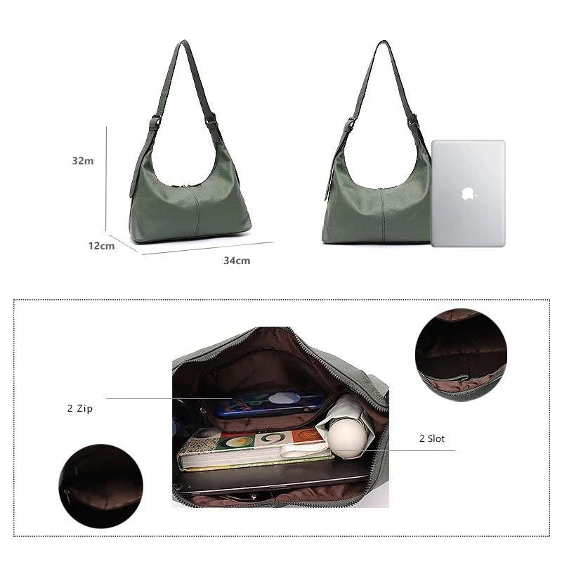 Bolsa Feminina de Couro Genuíno Florence