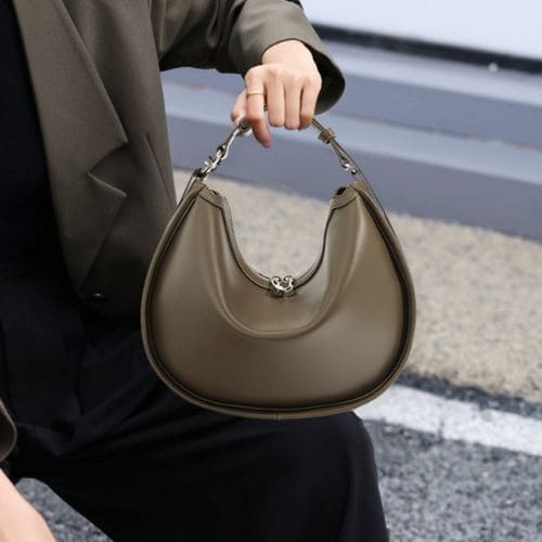 Bolsa de Ombro de Couro Minimalista Eugénie