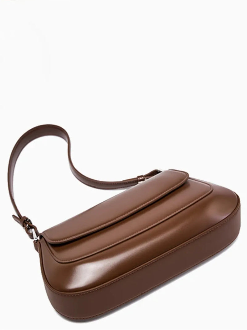 Bolsa Feminina Baguete Tiracolo em Couro com Alça Ajustável - Eléa