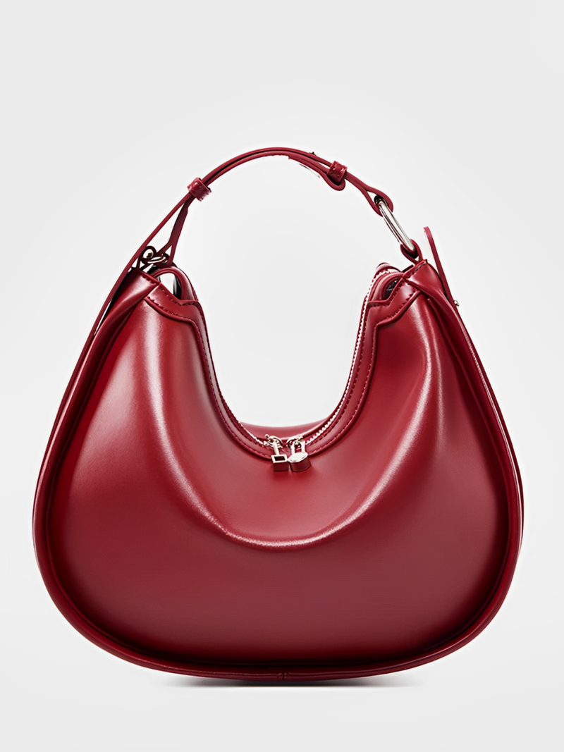 Bolsa Feminina de Ombro Meia Lua em Couro com Alça Ajustável - Camille
