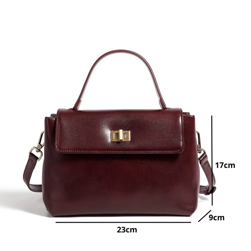 Bolsa de Luxo Top Handle em Couro Genuíno Annelise