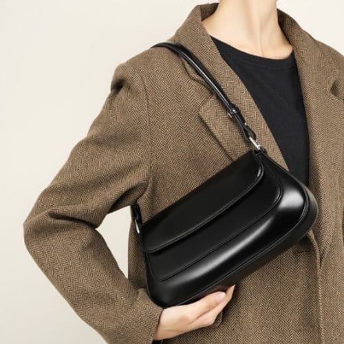 Bolsa de Ombro em Couro Pequena Cécile