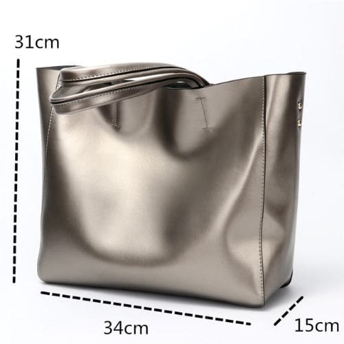 Bolsa Tote de Couro Brilhante Ophélie