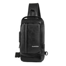 Mochila Transversal Masculina em Couro Italiano