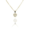 Colar com Coração de Zircônias Luxuoso Folheado Ouro 18k com 1 Ano de Garantia