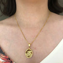 Pingente São Jorge Luxuoso Folheado Ouro 18k com 1 Ano de Garantia