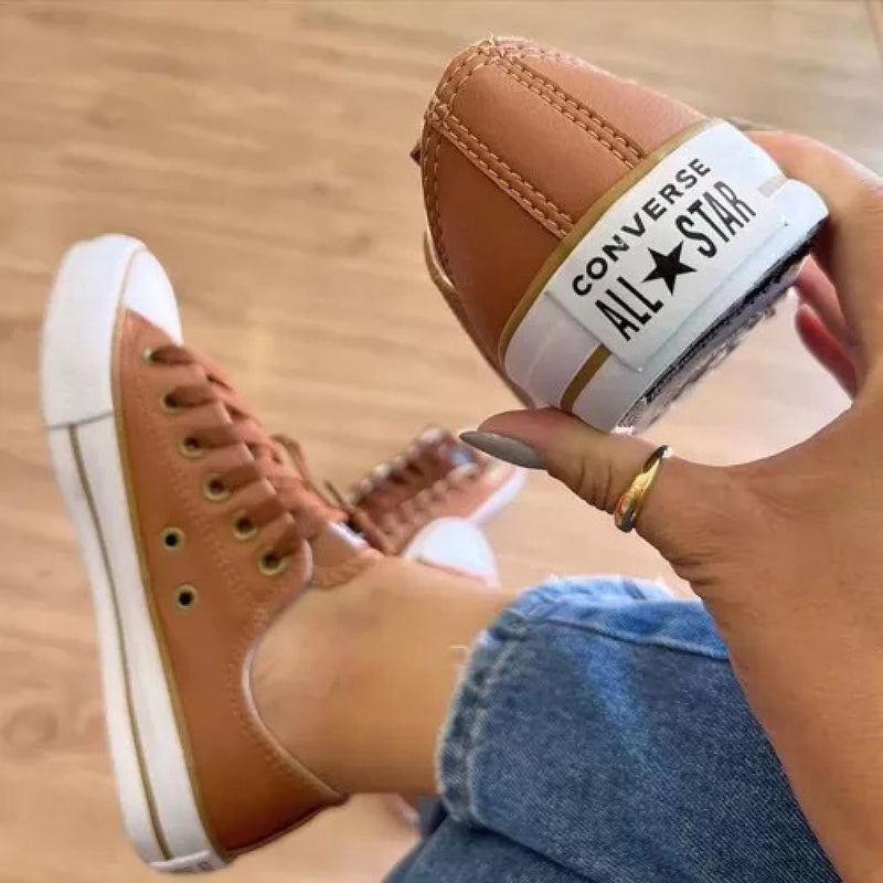 Tênis All Star Couro Caramelo Cano Baixo [Edição Limitada]
