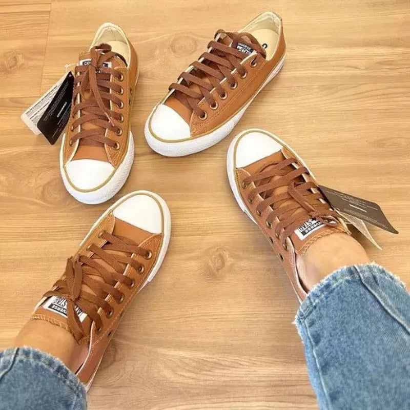 Tênis All Star Couro Caramelo Cano Baixo [Edição Limitada]