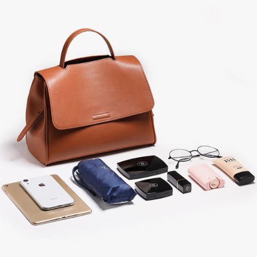 Bolsa de Ombro de Couro Oblíqua Estelle