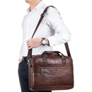 Mochila Masculina de Couro Legítimo - Cargo