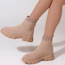 Bota Tratorada Brentwood  Feminina Cano Curto Sem Cadarço