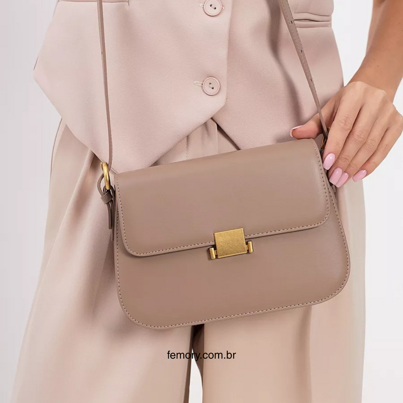 Bolsa de Luxo em Couro Legítimo Estruturada Gabrielle