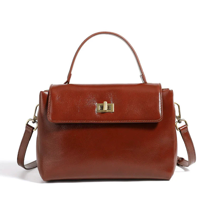 Bolsa de Luxo Top Handle em Couro Genuíno Annelise