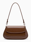 Bolsa Feminina Baguete Tiracolo em Couro com Alça Ajustável - Eléa