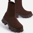 Bota Tratorada Brentwood  Feminina Cano Curto Sem Cadarço